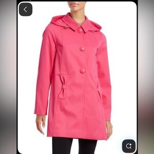 kate spade new york A-Line hooded Raincoat pink size small
